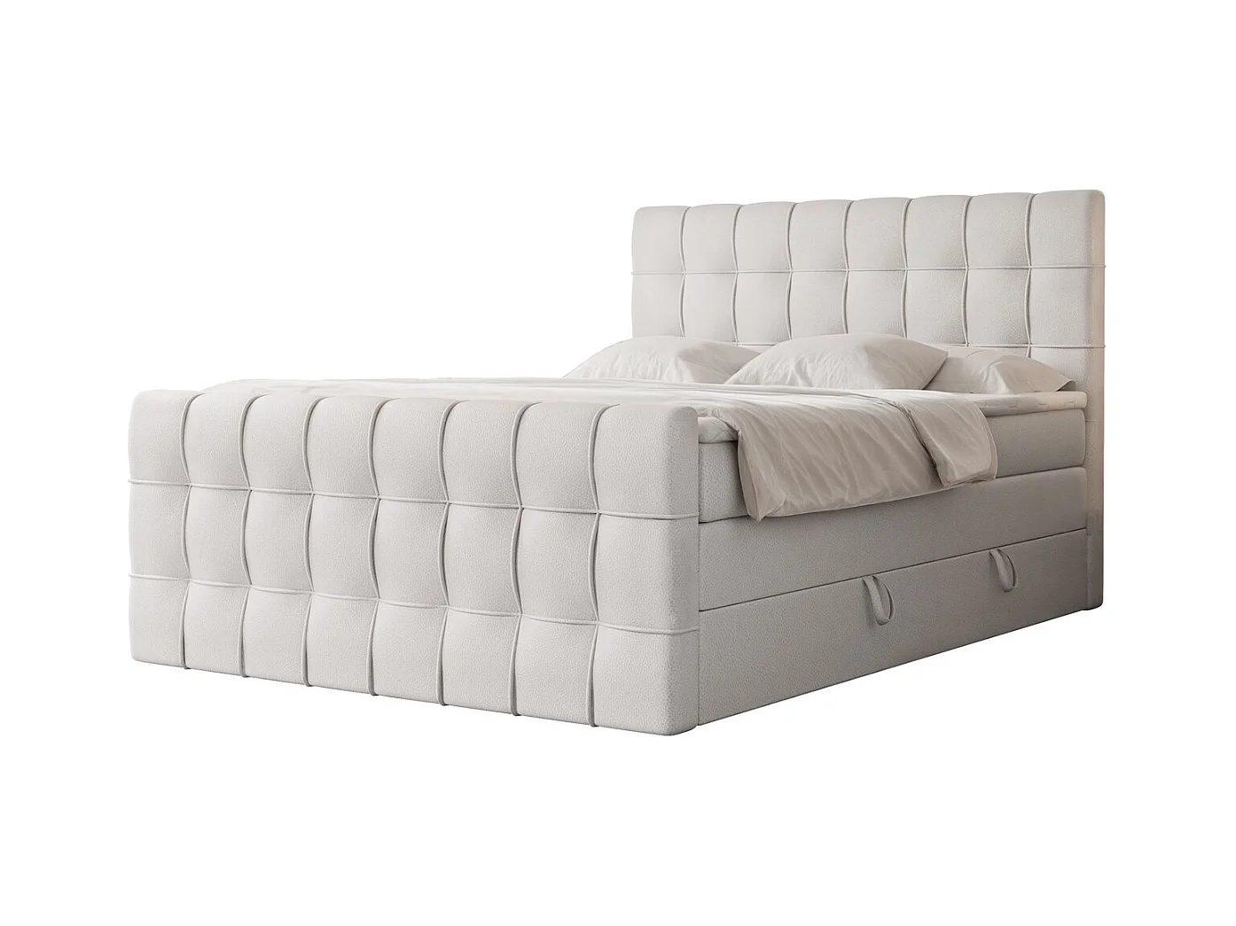 Lit continental rembourré avec surmatelas, blanc  - 160x200 - SANTORIO