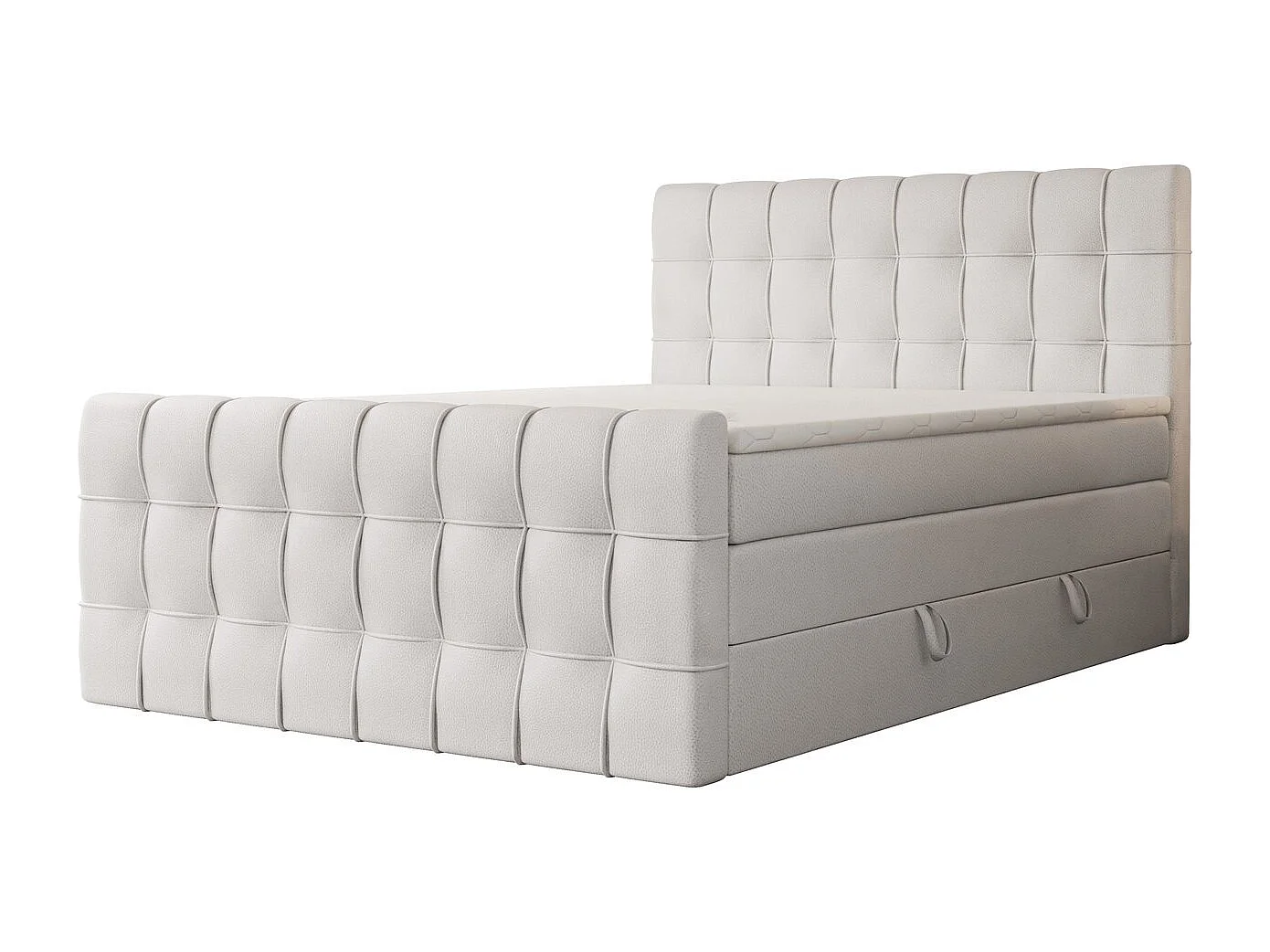 Lit continental rembourré avec surmatelas, blanc  - 160x200 - SANTORIO