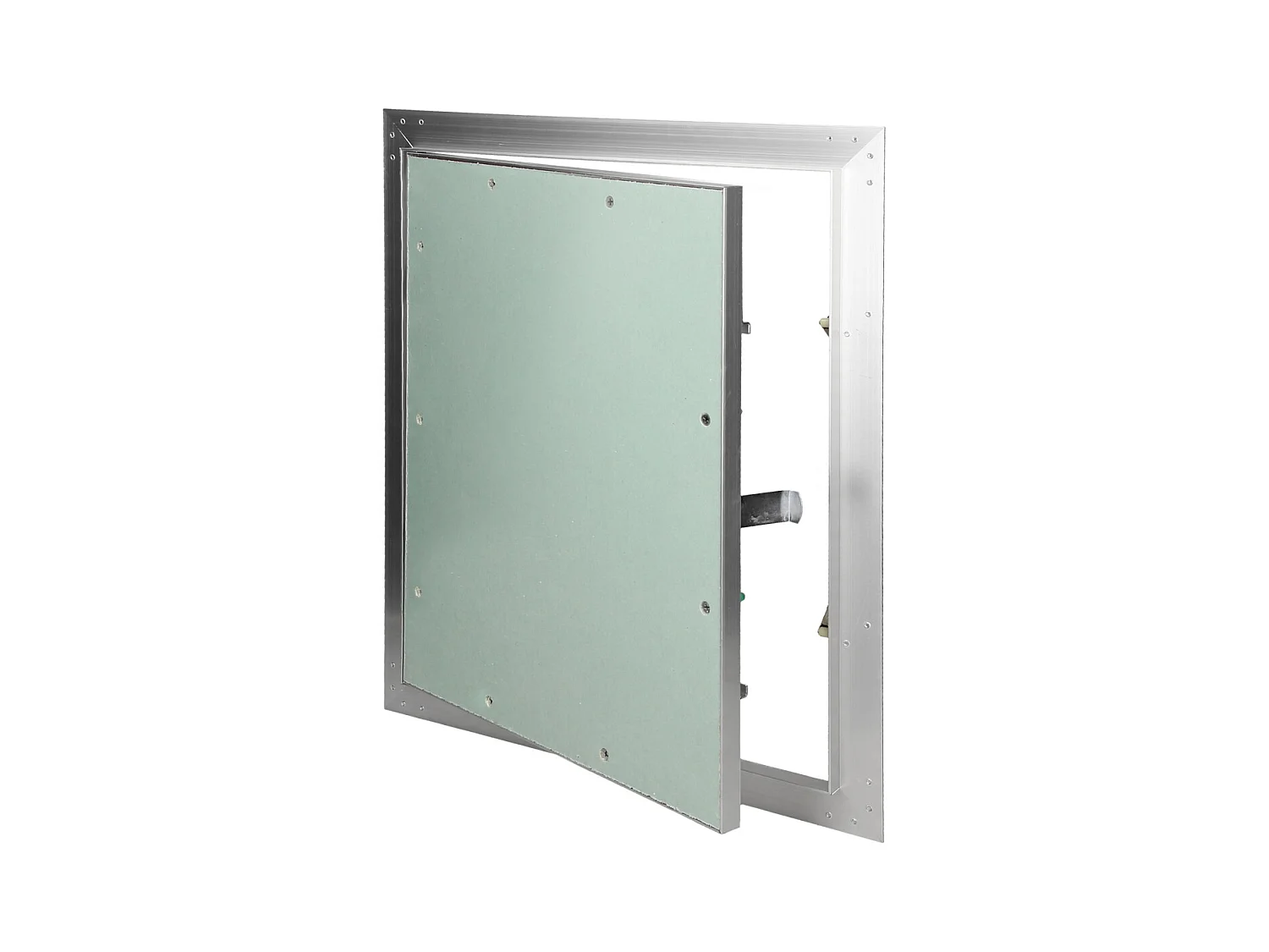 Trappe de visite 400x600 mm aluminium/vert plaque de plâtre imprégnée charnière de porte à droite/à gauche ouverture et fermeture par bouton-poussoir