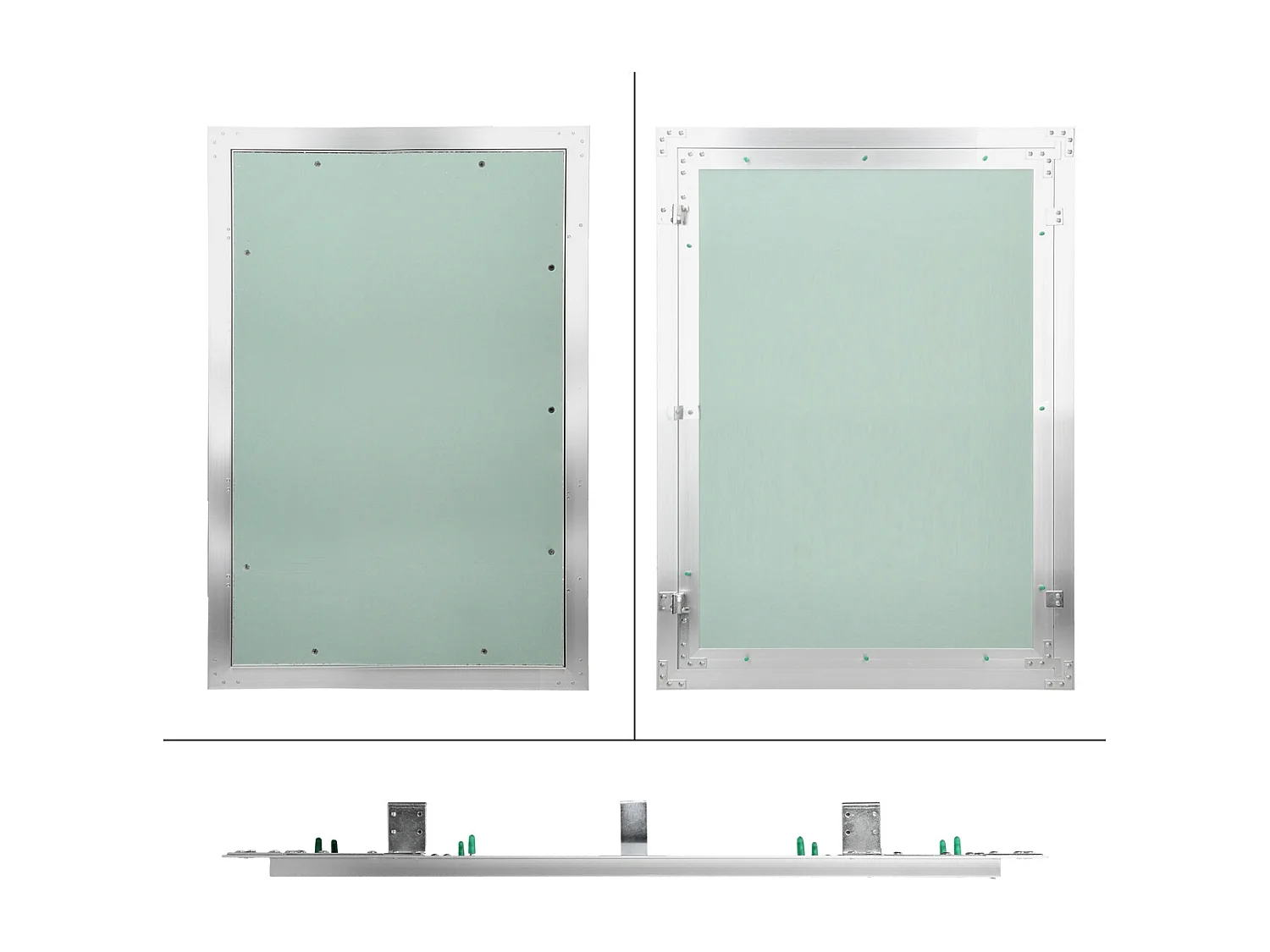 ECD Germany Puerta de inspección 40x60 cm marco de aluminio para acceso de mantenimento y reparación en pared de yeso, tapa oculta para limpieza