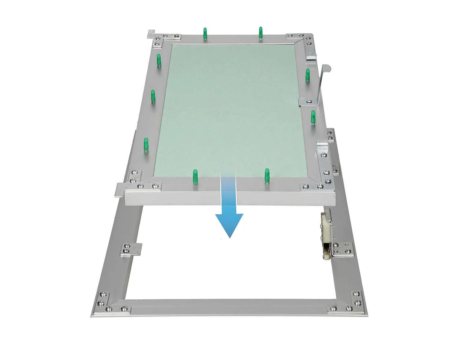 ECD Germany Puerta de inspección 40x60 cm marco de aluminio para acceso de mantenimento y reparación en pared de yeso, tapa oculta para limpieza