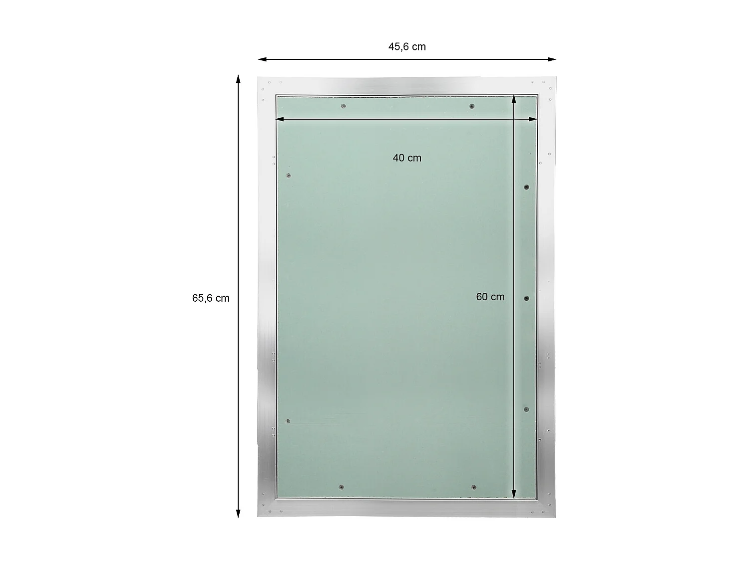 ECD Germany Puerta de inspección 40x60 cm marco de aluminio para acceso de mantenimento y reparación en pared de yeso, tapa oculta para limpieza