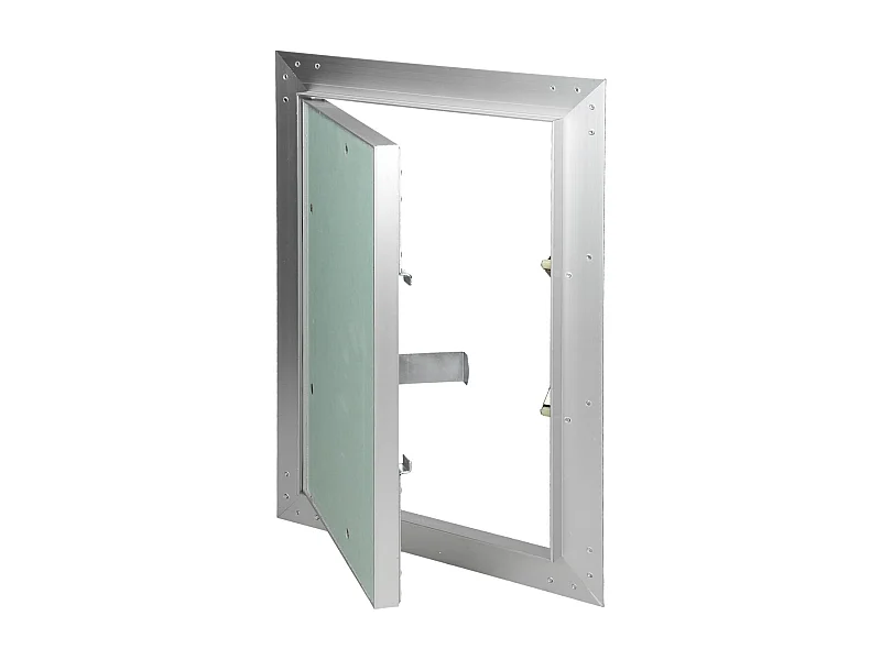 Trappe de visite 200x300 mm aluminium/vert plaque de plâtre imprégnée charnière de porte à droite/à gauche ouverture et fermeture par bouton-poussoir