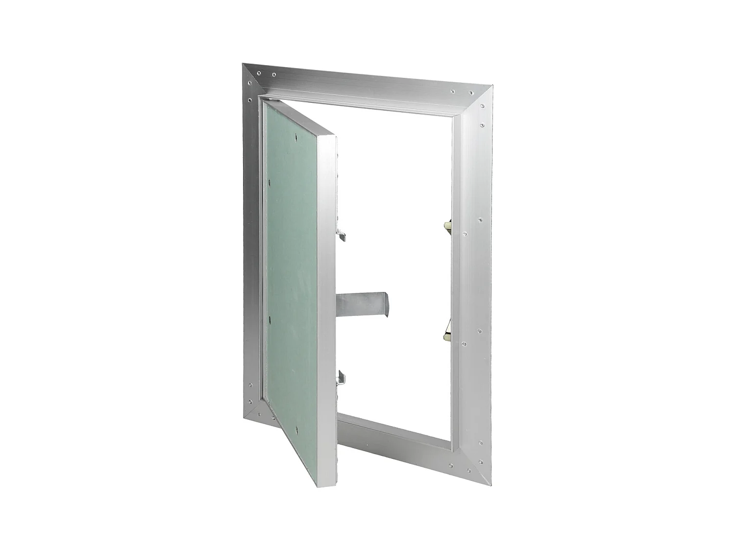 Trappe de visite 200x300 mm aluminium/vert plaque de plâtre imprégnée charnière de porte à droite/à gauche ouverture et fermeture par bouton-poussoir