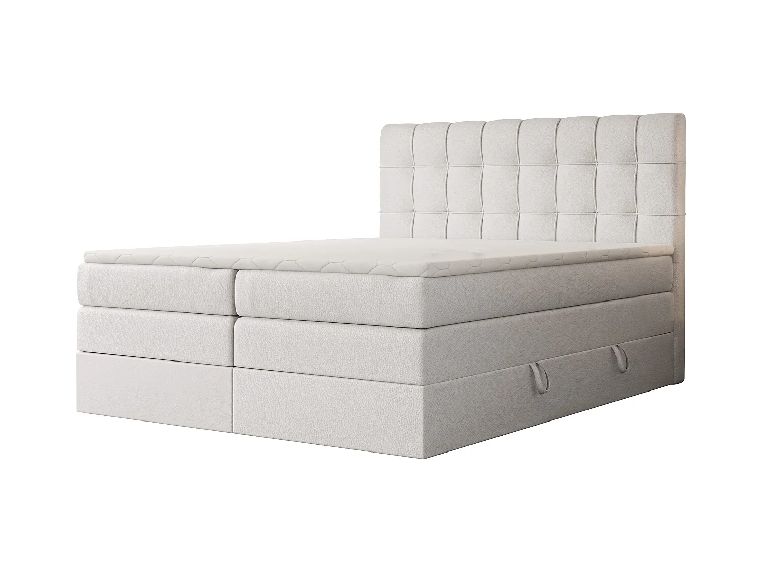 Lit continental rembourré avec surmatelas, blanc  - 160x200 - SANTINO