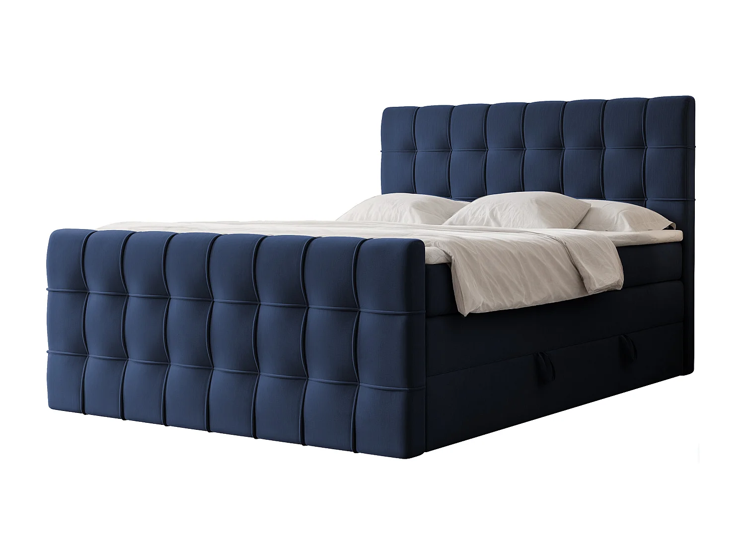 Lit continental rembourré avec surmatelas, bleu - 120x200 - SANTORIO