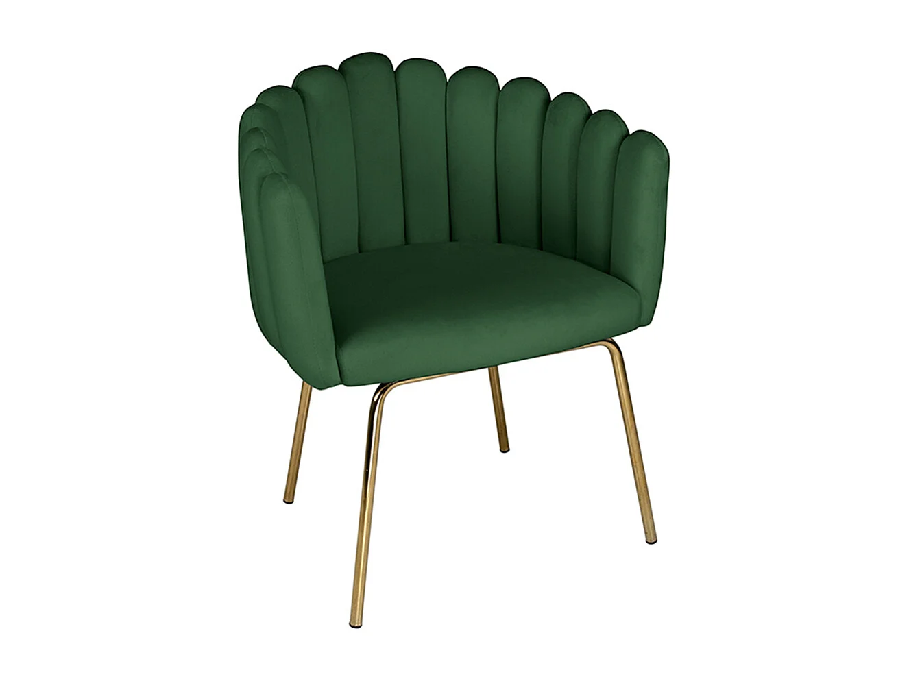 Poltrona conchiglia in velluto verde scuro poltroncina vintage – Perla