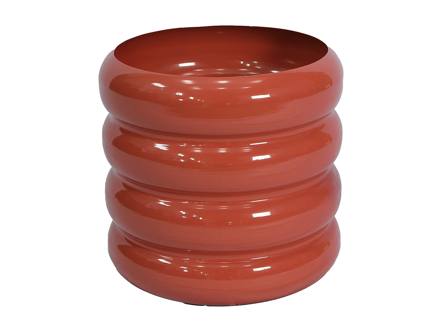 Cache-pot en métal - D. 32 x H. 30 cm - Terracotta - LUMOZA