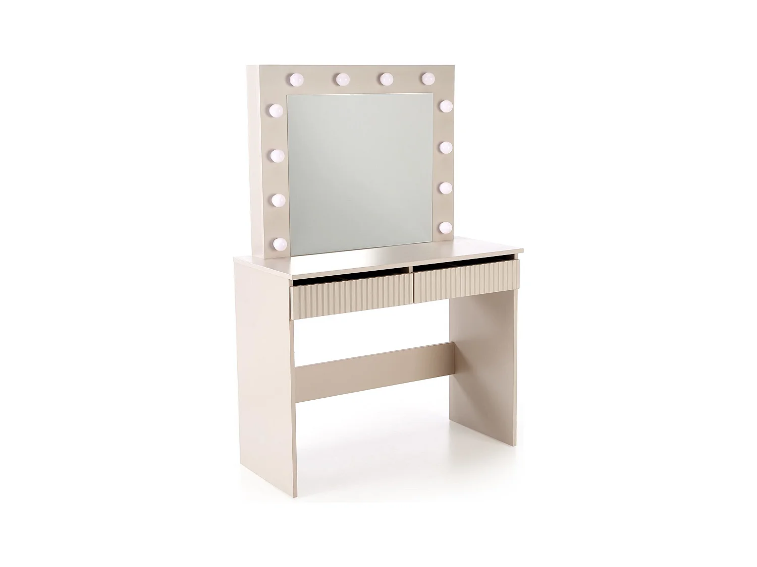 Toletta Hollywood/specchio/LED/cassetti/beige