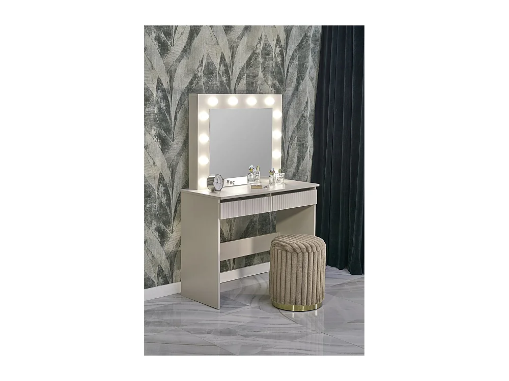 Toletta Hollywood/specchio/LED/cassetti/beige