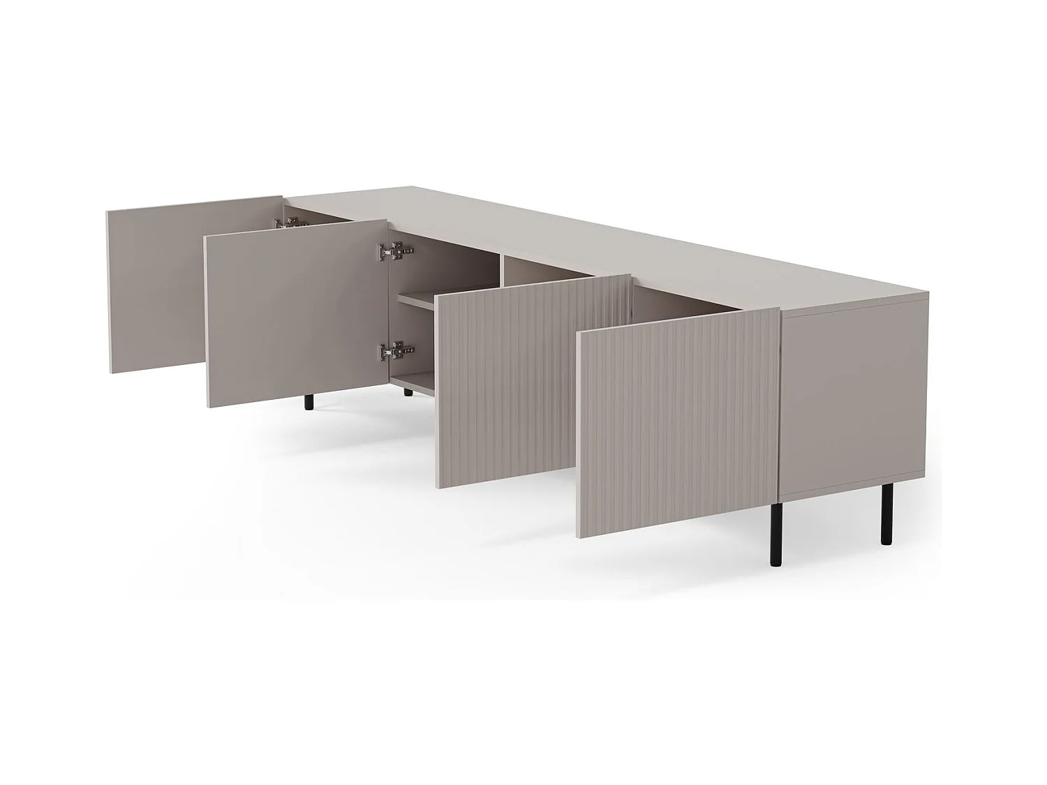 Mobile TV Paxos/Porte girevoli/MDF e piano per mobili/Grigio