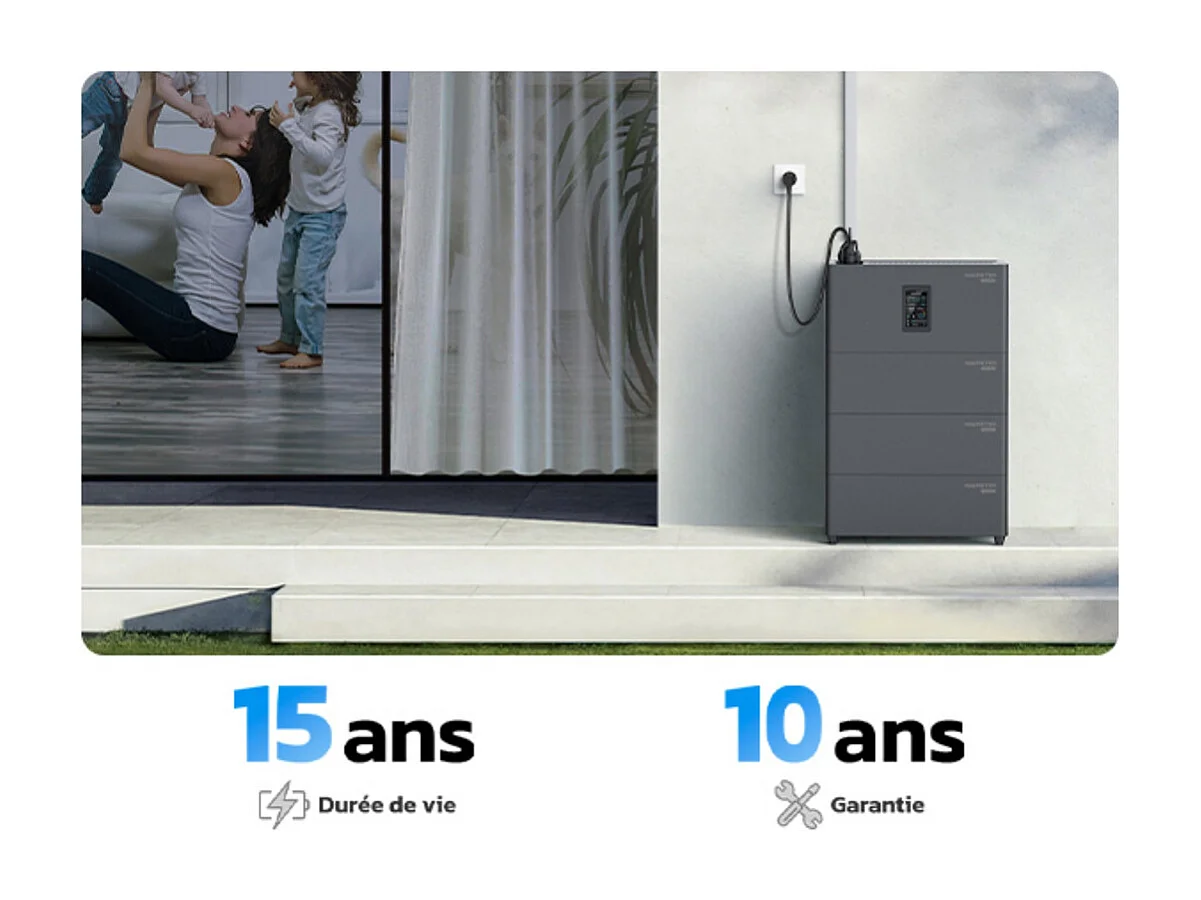 Générateur solaire, centrale électrique de balcon MARSTEK, plug & play, avec APP et batterie LFP 2.56kWh, 4 MPPT, entrée solaire 2400W