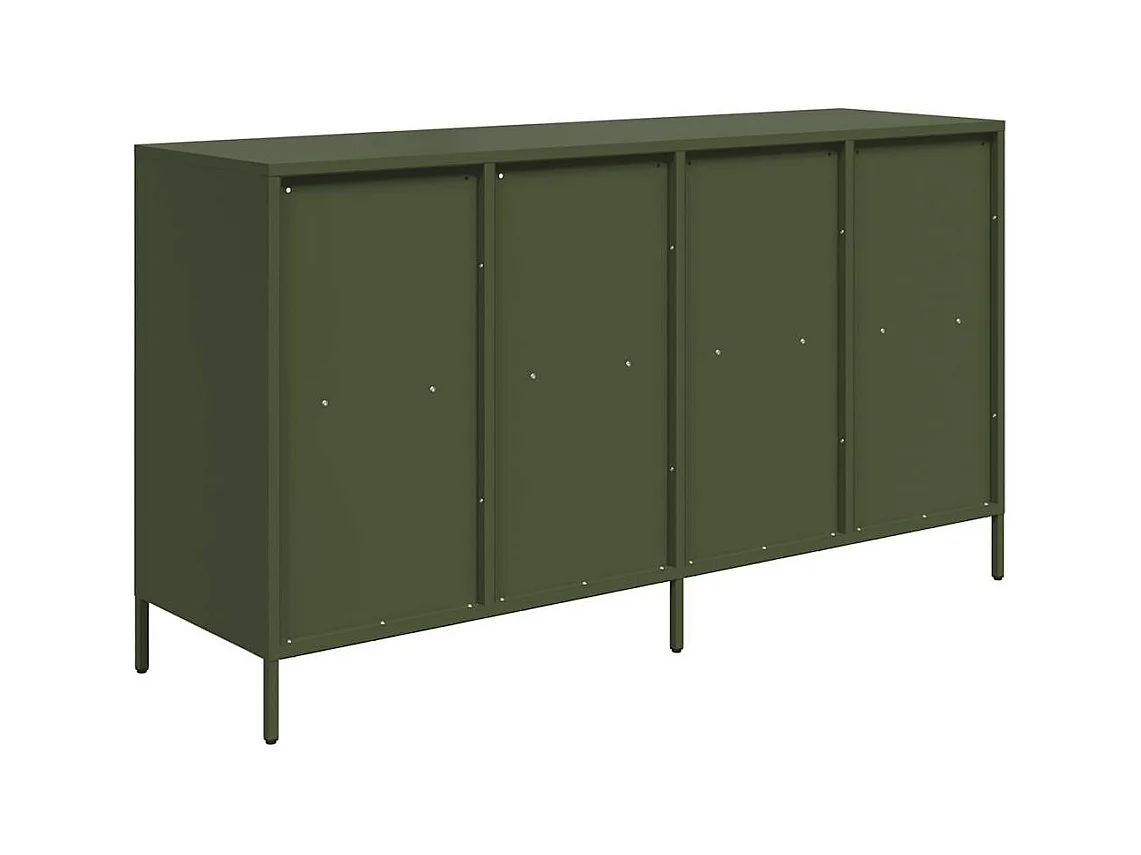 Buffet vert olive 135x39x73,5 cm acier laminé à froid