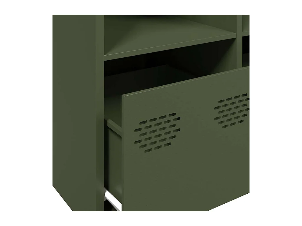 Buffet vert olive 135x39x73,5 cm acier laminé à froid