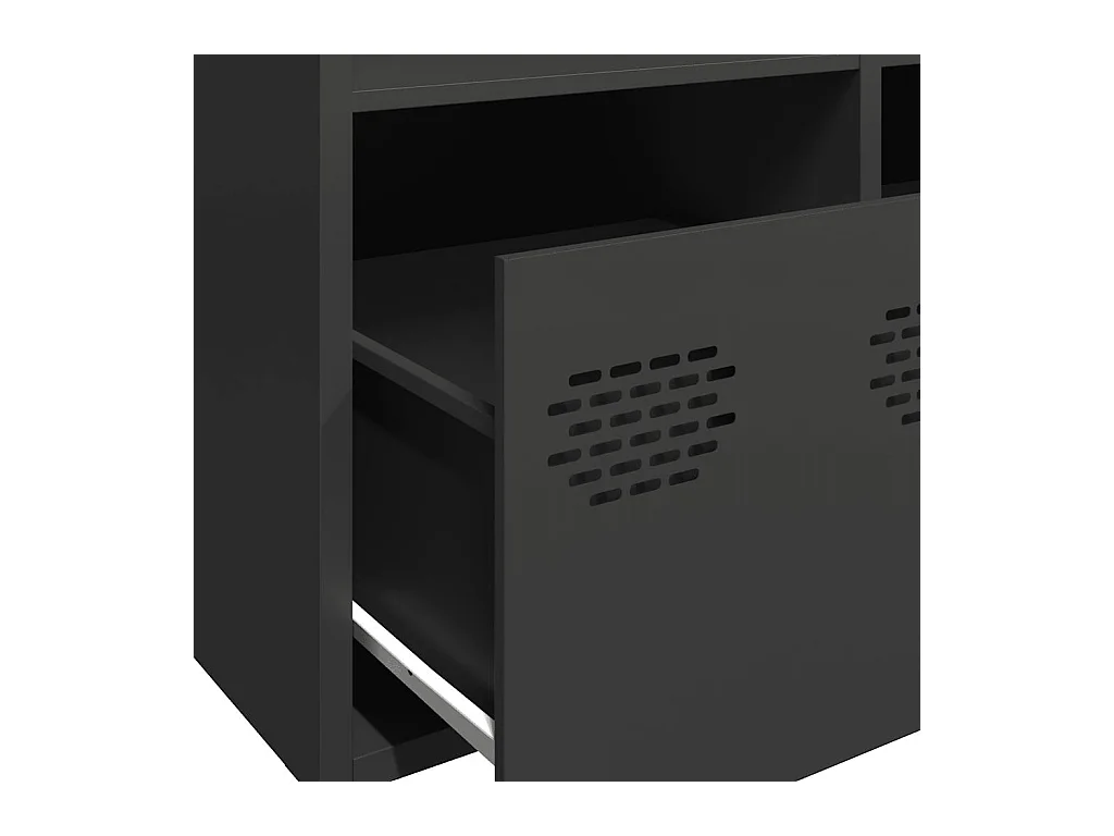 Buffet noir 101,5x39x73,5 cm acier laminé à froid