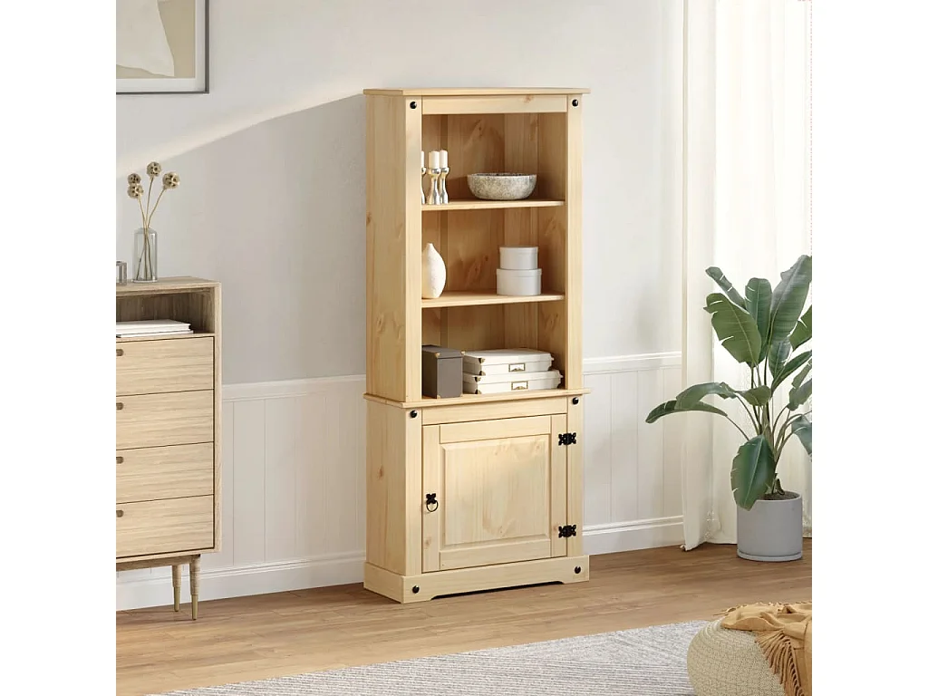 Corona hoog dressoir 74x38x170 cm massief grenenhout