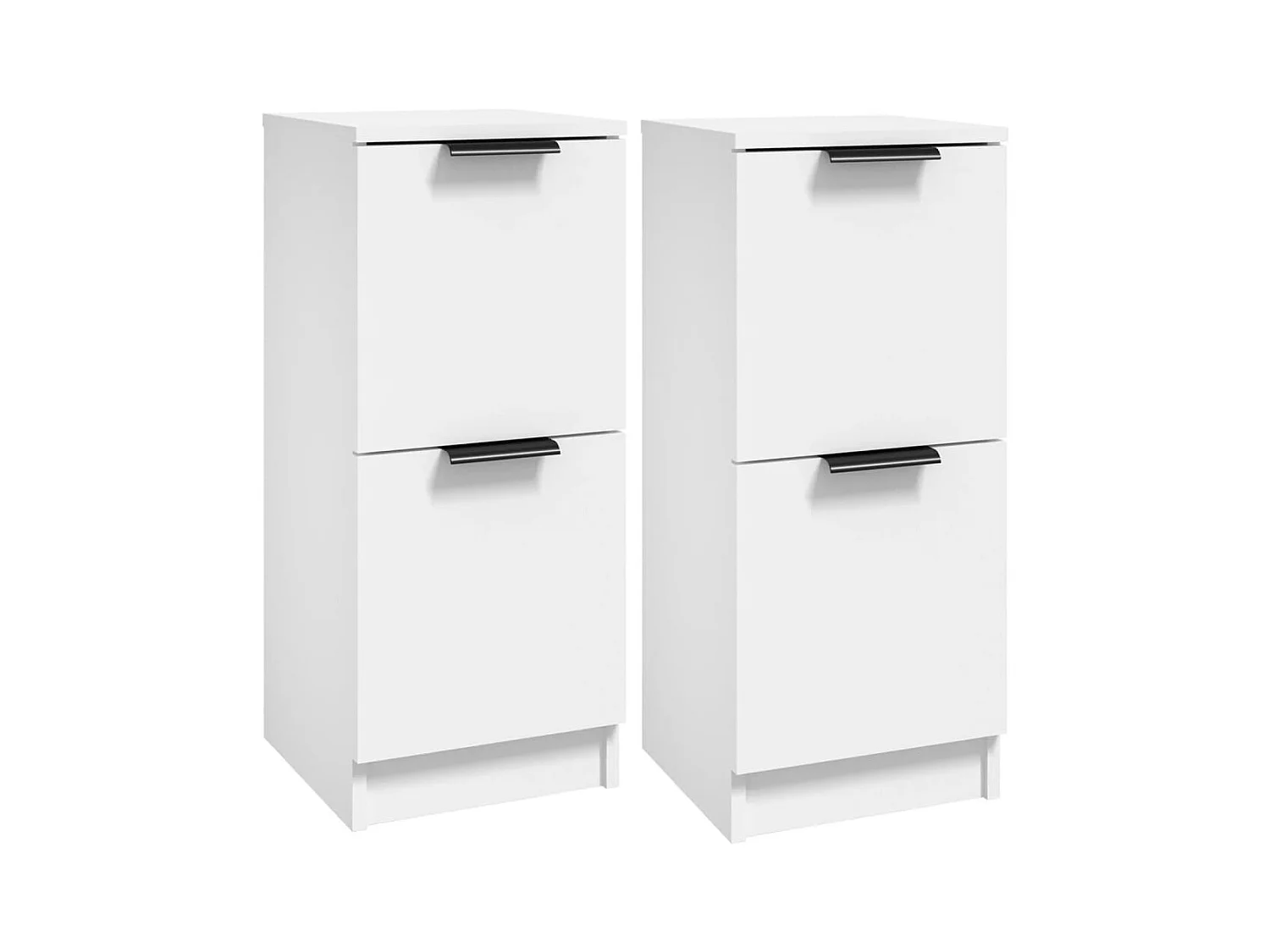 Buffets 2 pcs blanc 30x30x70 cm bois d'ingénierie