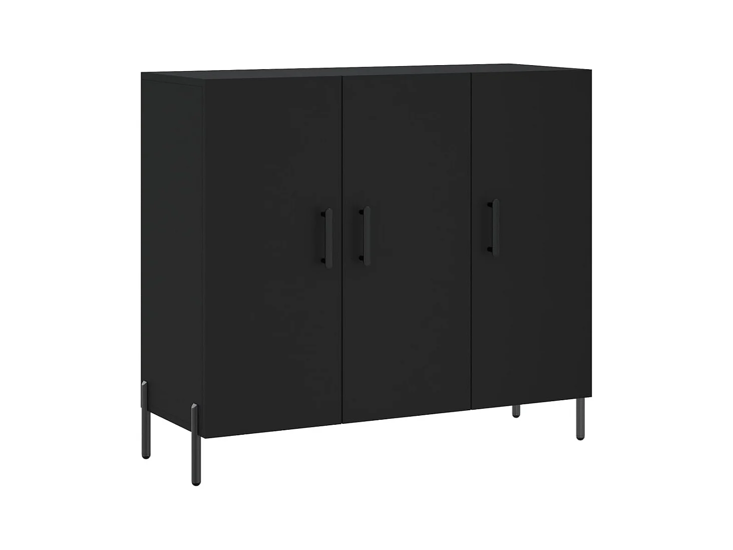 Buffet noir 90x34x80 cm bois d'ingénierie