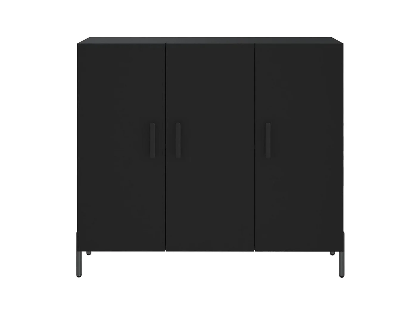 Buffet noir 90x34x80 cm bois d'ingénierie