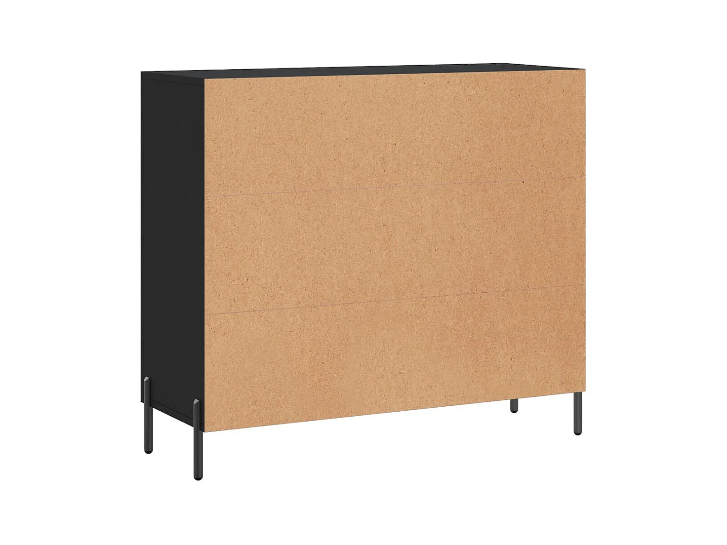 Buffet noir 90x34x80 cm bois d'ingénierie