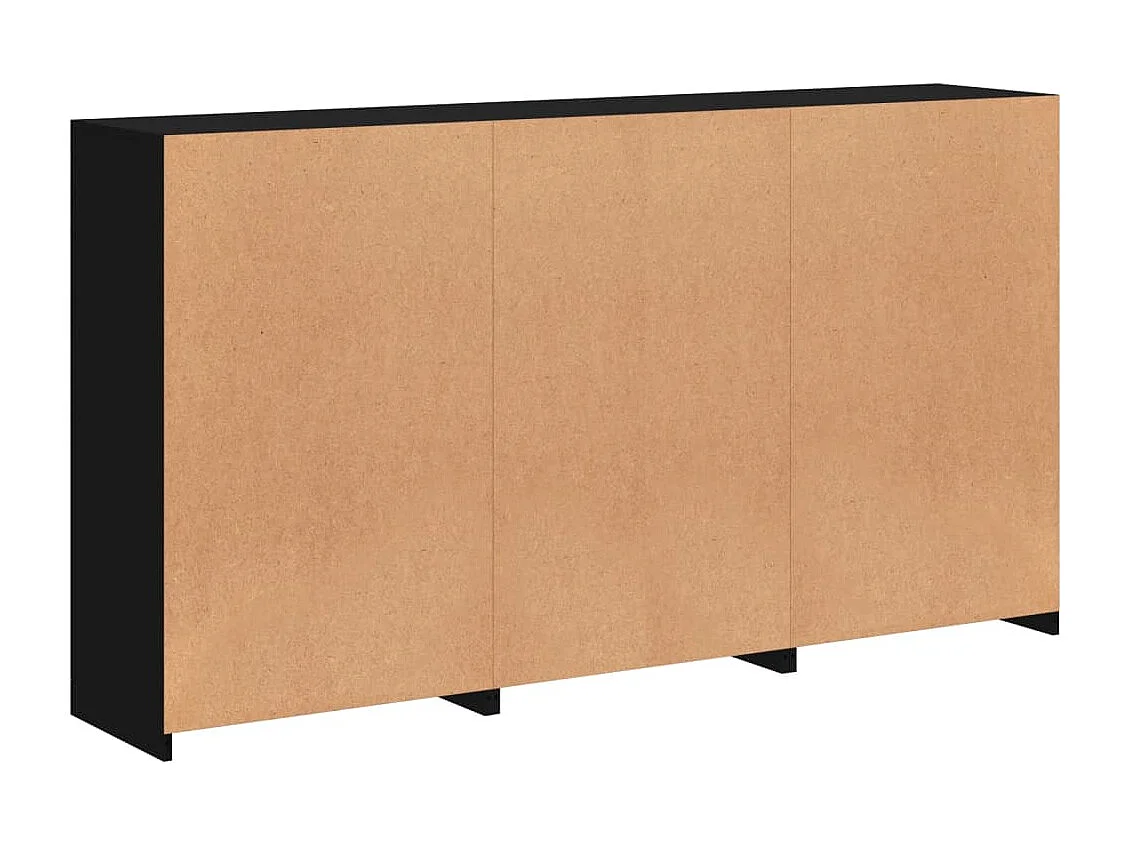 Buffet avec lumières LED noir 181,5x37x100 cm