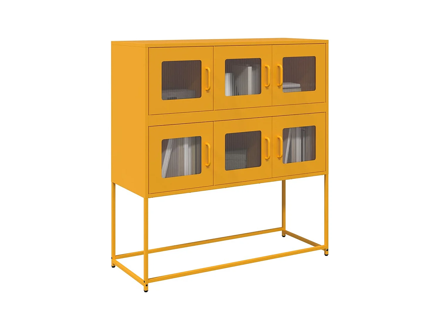 Buffet jaune moutarde 100,5x39x107 cm acier laminé à froid