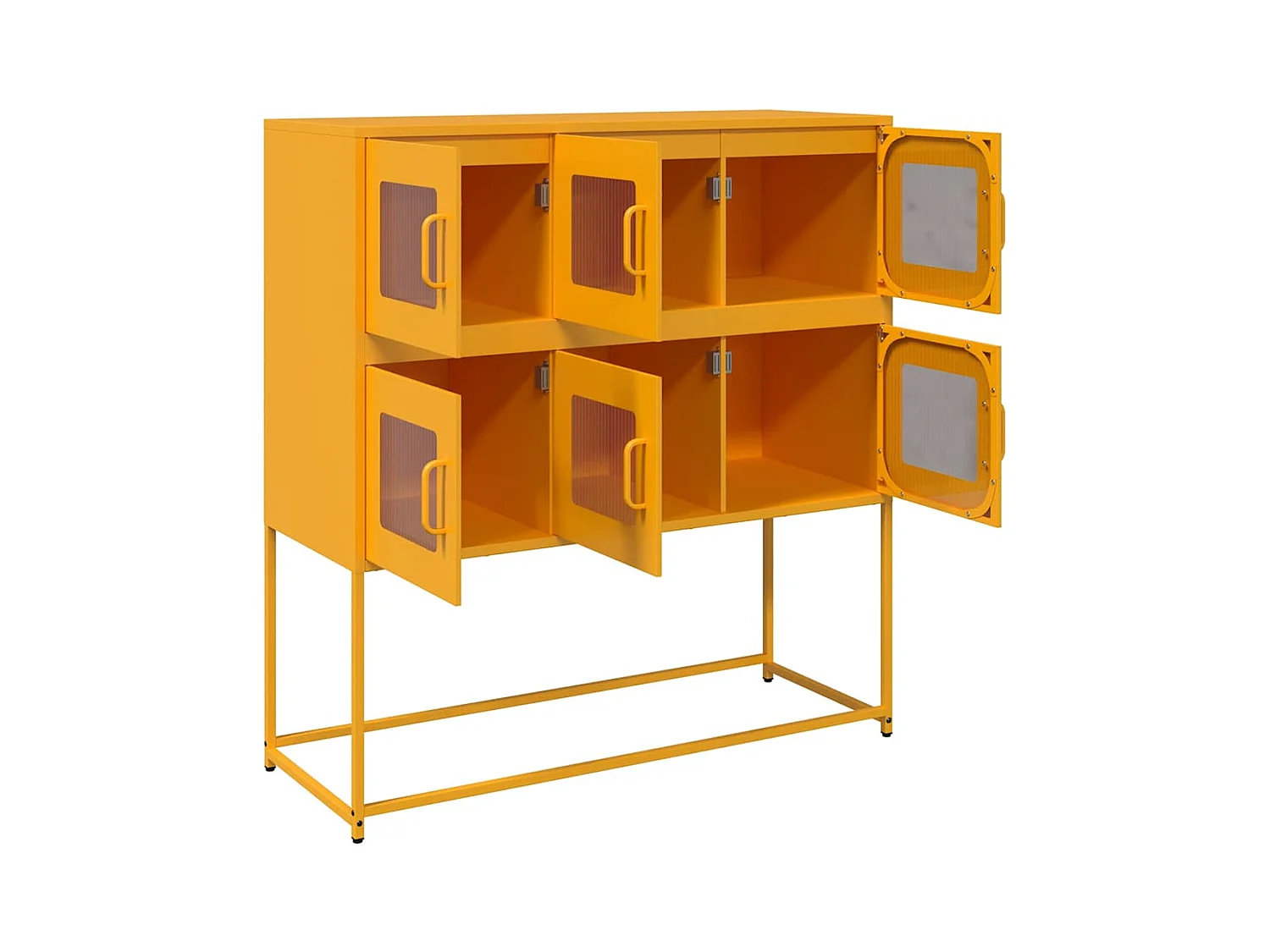 Buffet jaune moutarde 100,5x39x107 cm acier laminé à froid