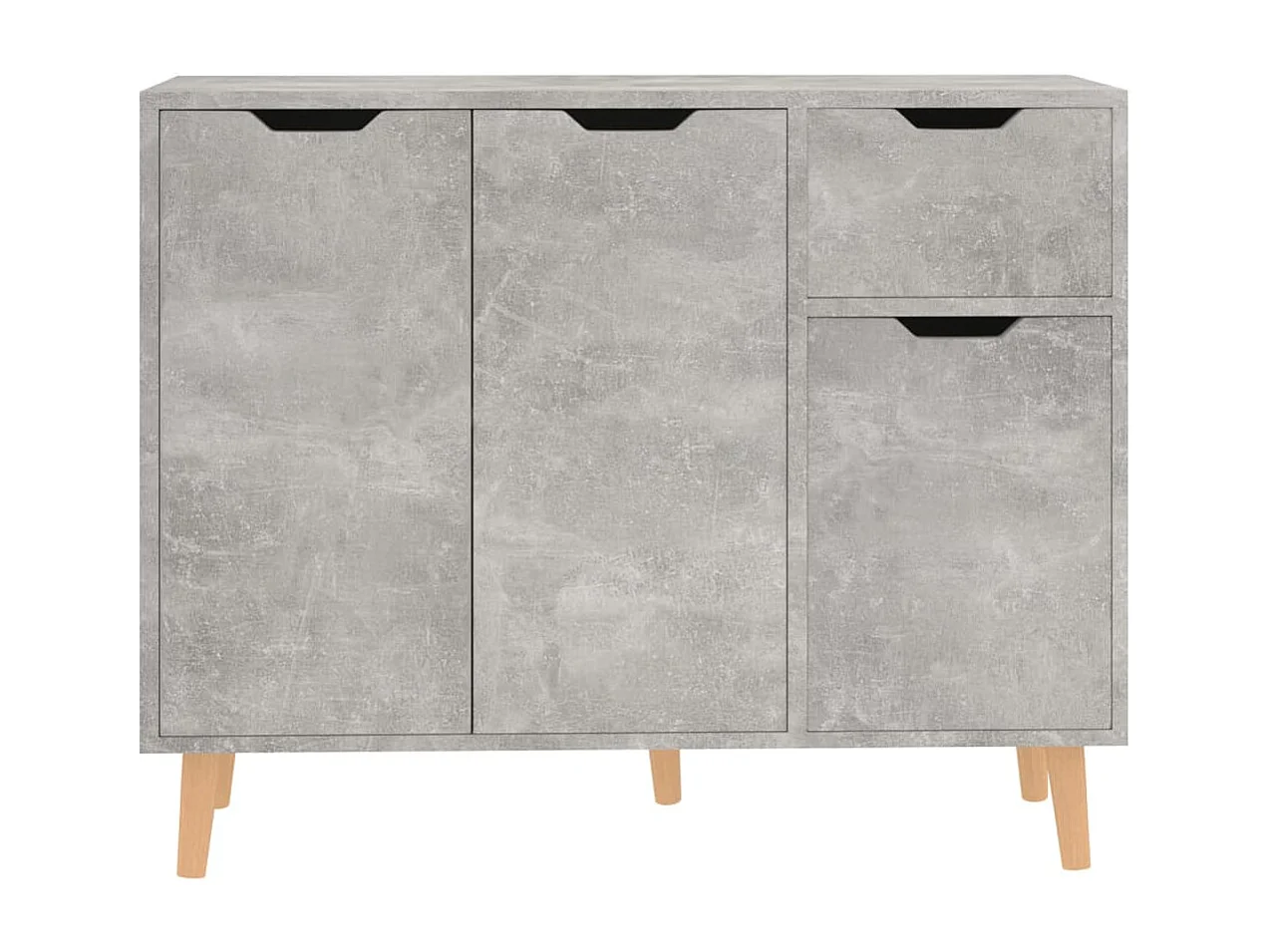 Buffet gris béton 90x30x72 cm bois d'ingénierie