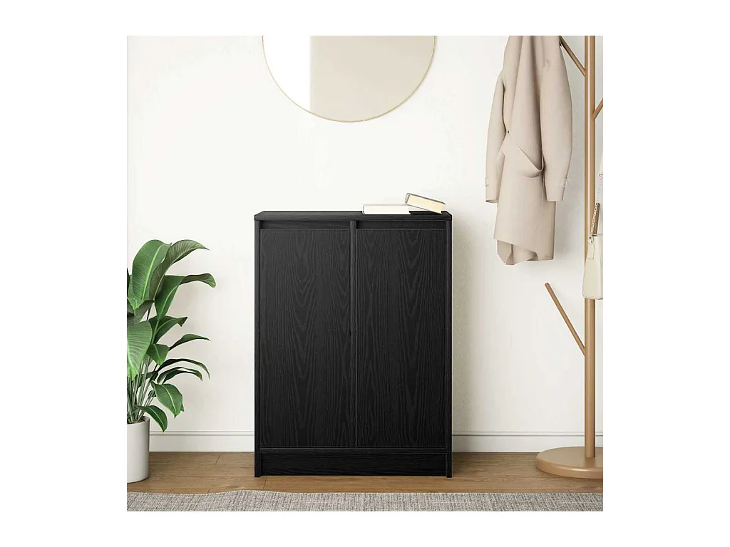 Buffet chêne noir 57x34x76 cm bois d'ingénierie