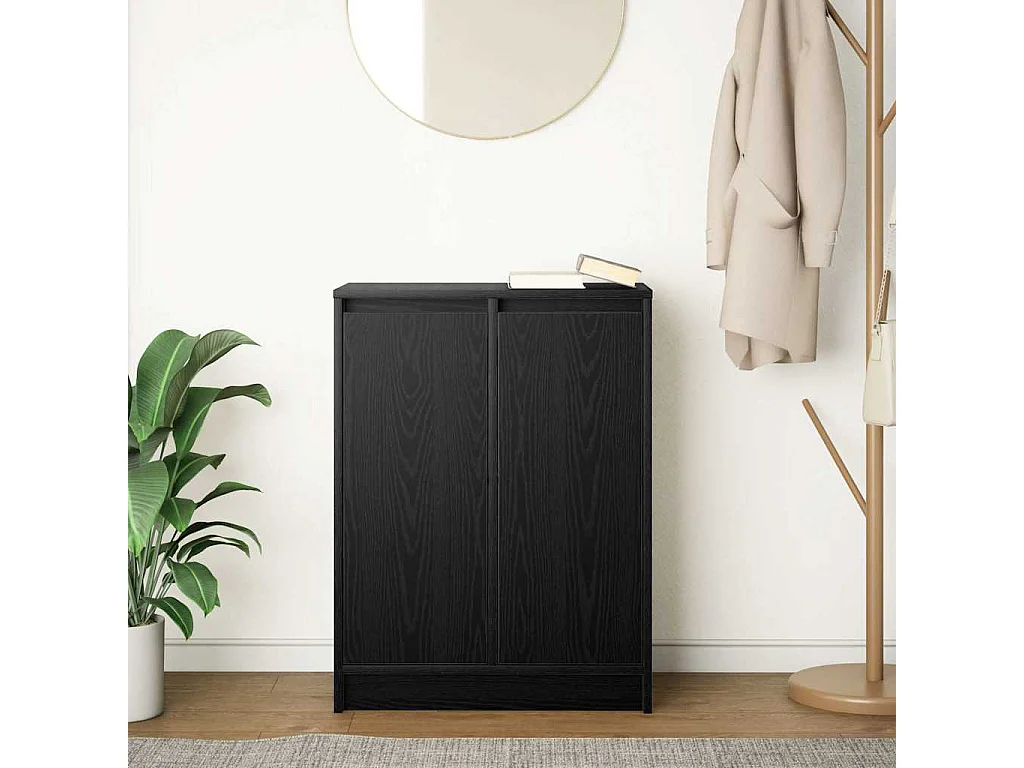 Buffet chêne noir 57x34x76 cm bois d'ingénierie