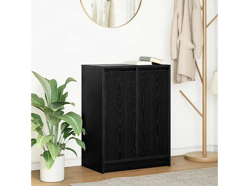 Buffet chêne noir 57x34x76 cm bois d'ingénierie