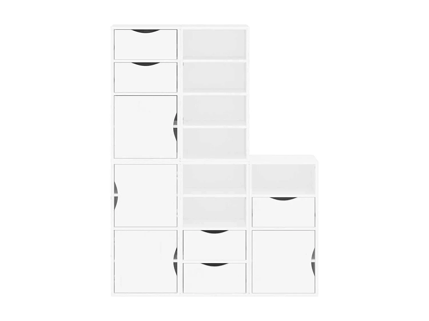 Mobiletto laterale 5 pezzi ODDA bianco 40x24x79 cm in legno massello di pino