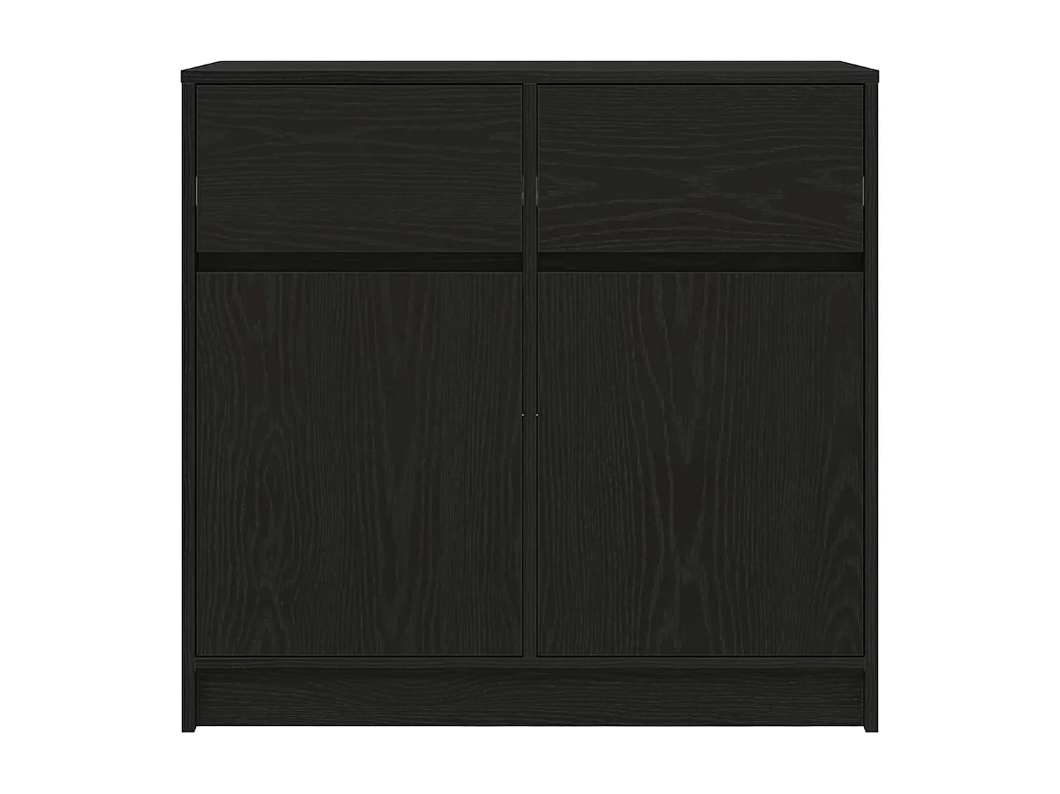 Buffet avec tiroir chêne noir 80x34x76 cm bois d'ingénierie