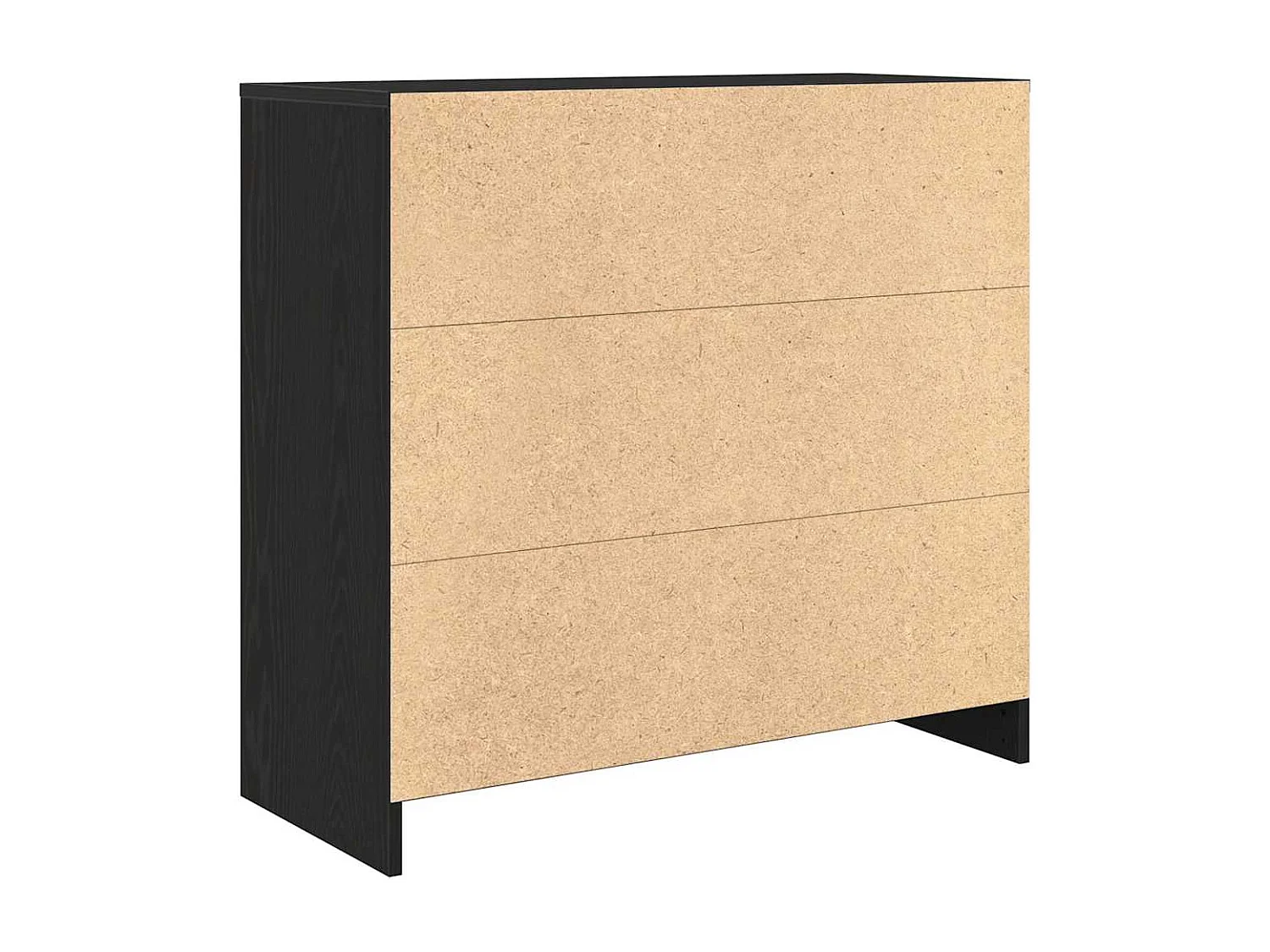 Buffet avec tiroir chêne noir 80x34x76 cm bois d'ingénierie