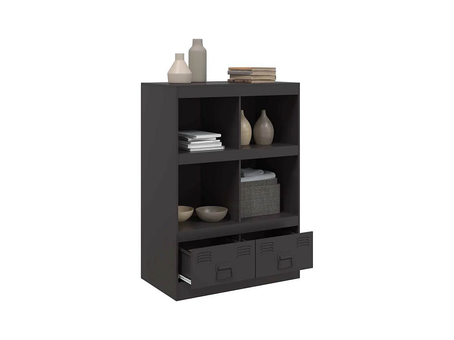 Buffet haut noir 67x39x95 cm acier