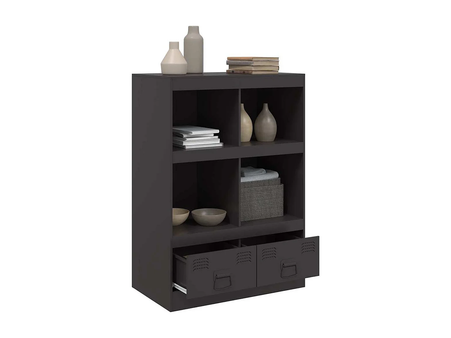 Buffet haut noir 67x39x95 cm acier