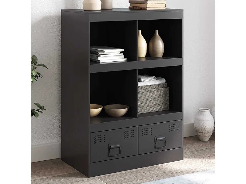 Schwarzes hohes Sideboard 67x39x95 cm Stahl