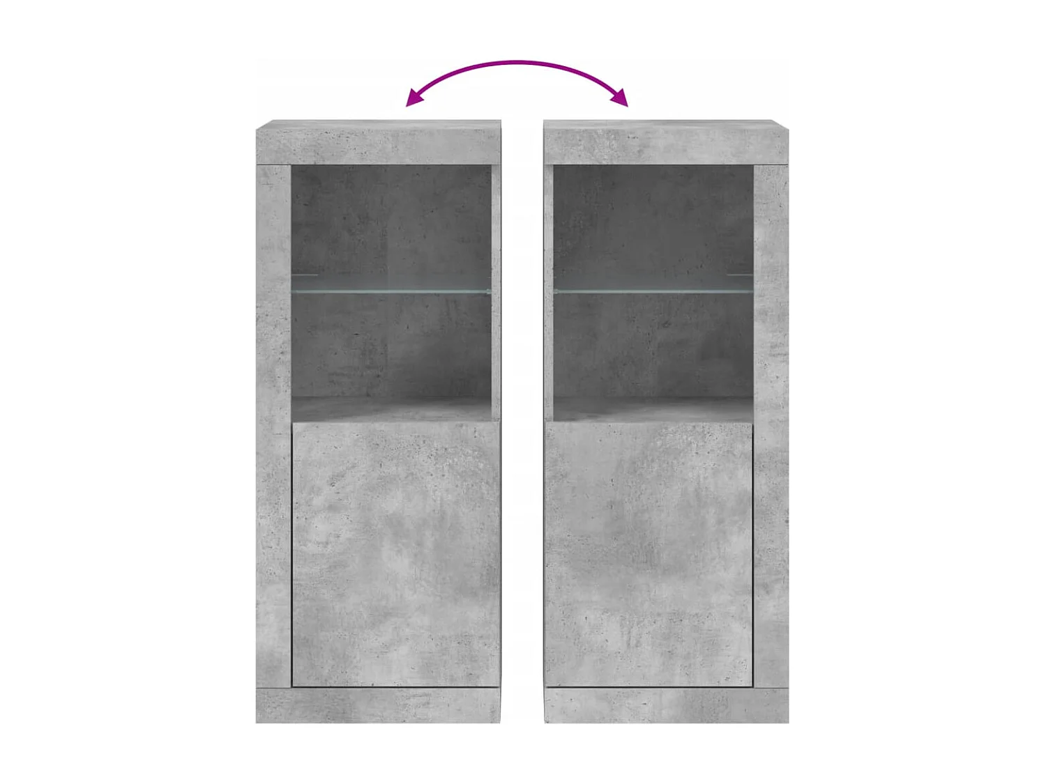 Credenza con luci LED, grigio cemento, 41x37x100 cm