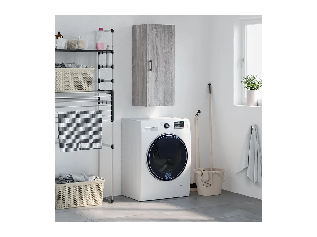 Sonoma grijze wandkast 34,5x34x90 cm