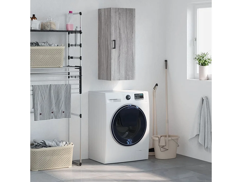 Armoire murale sonoma gris 34,5x34x90 cm