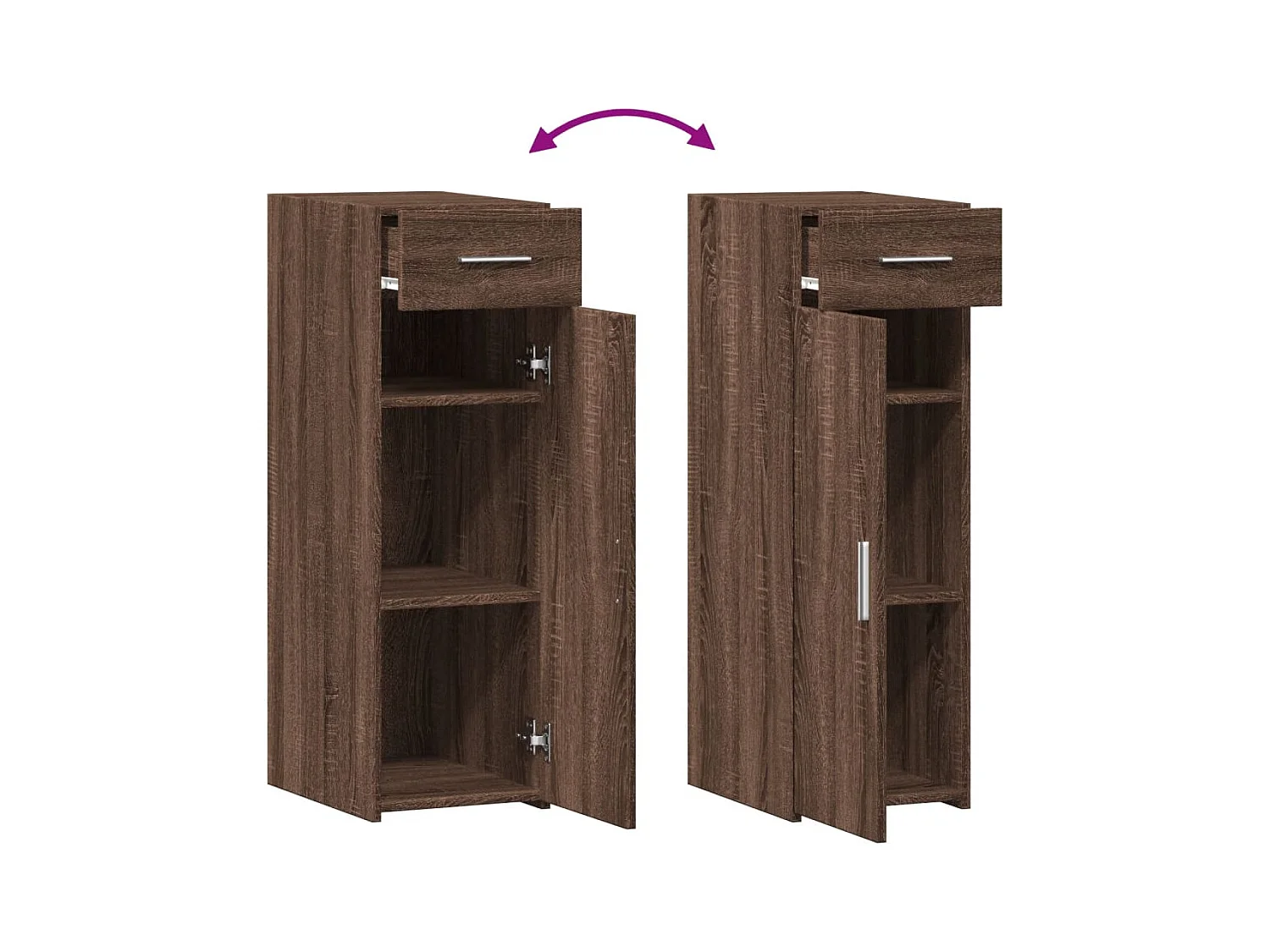 Buffet chêne marron 30x42,5x93 cm bois d'ingénierie