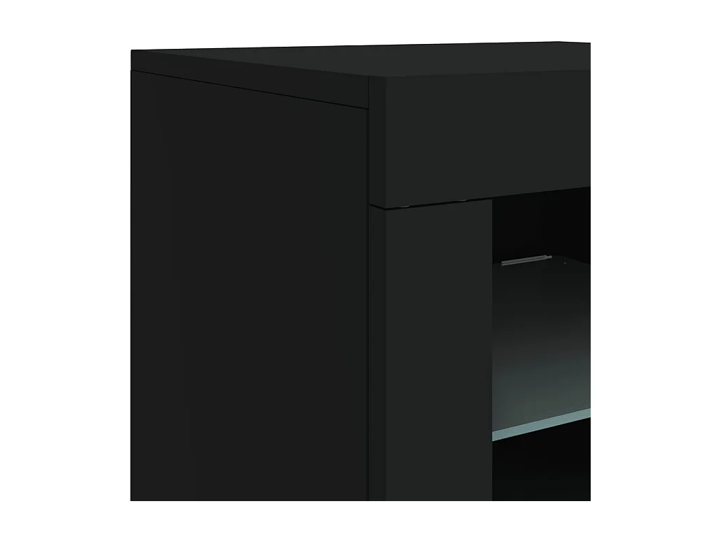 Dressoir met LED-verlichting zwart 162x37x67 cm