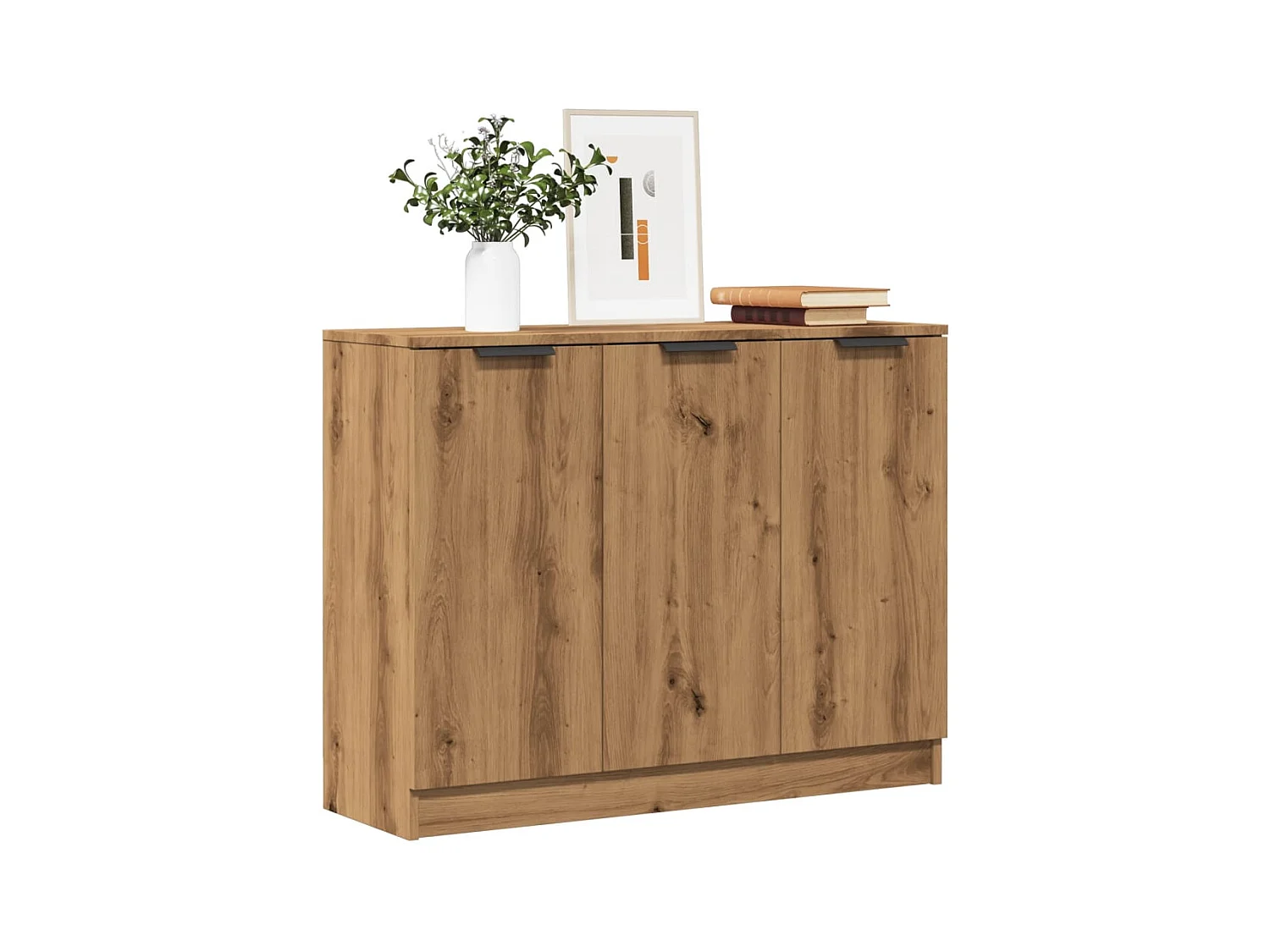 Buffet chêne artisanal 90,5x30x70 cm bois d'ingénierie