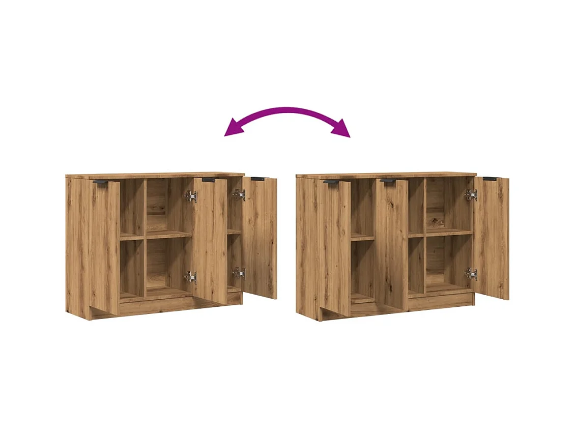 Buffet chêne artisanal 90,5x30x70 cm bois d'ingénierie