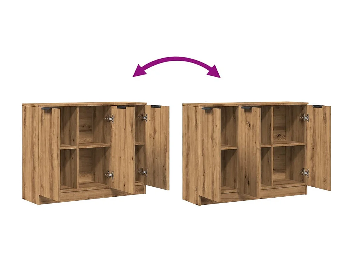 Buffet chêne artisanal 90,5x30x70 cm bois d'ingénierie