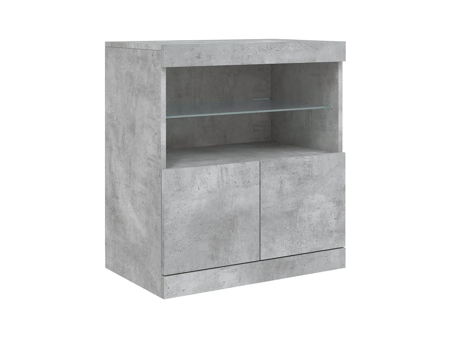 Buffet avec lumières LED gris béton 142,5x37x67 cm