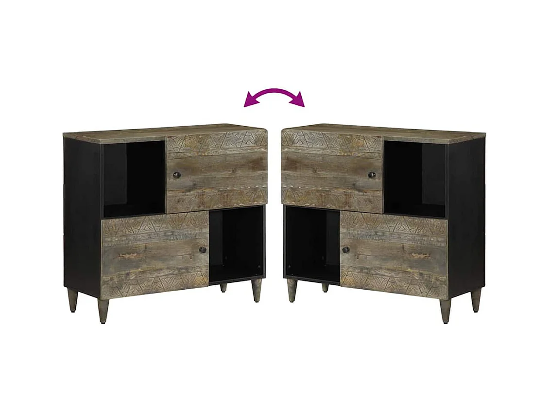 Buffet 80x33x75 cm bois massif de manguier