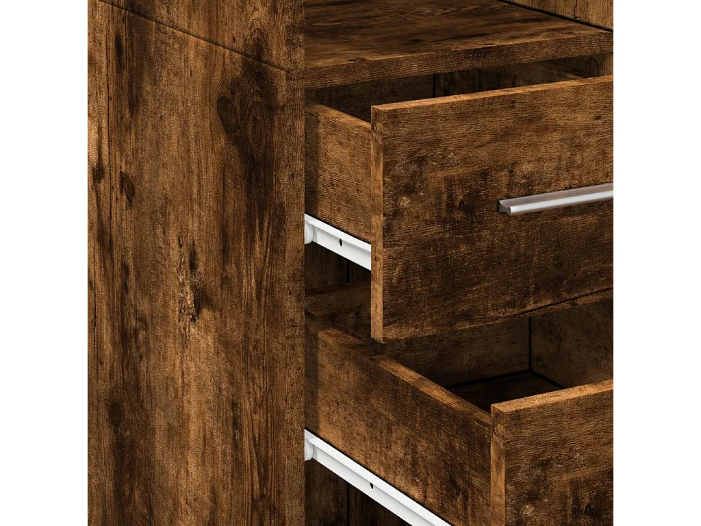 Buffet haut chêne fumé 30x42,5x185 cm bois d'ingénierie