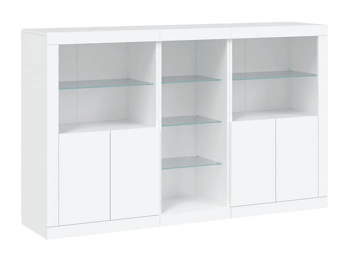Credenza con luci LED bianche 162x37x100 cm