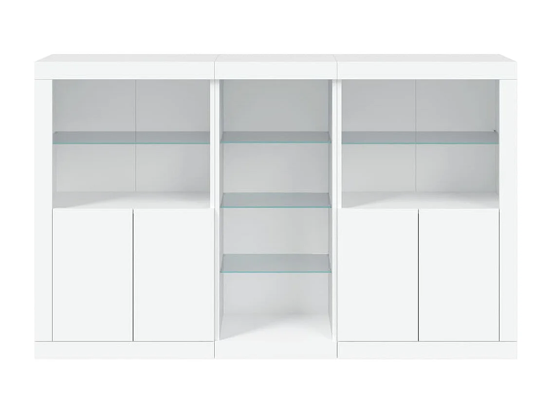 Credenza con luci LED bianche 162x37x100 cm